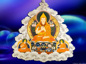Tsongkhapa and his two main disciples