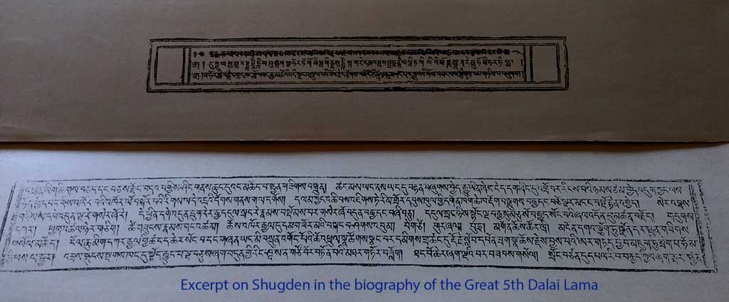 Excerpt on Shugden in the biography of the Great 5th Dalai Lama