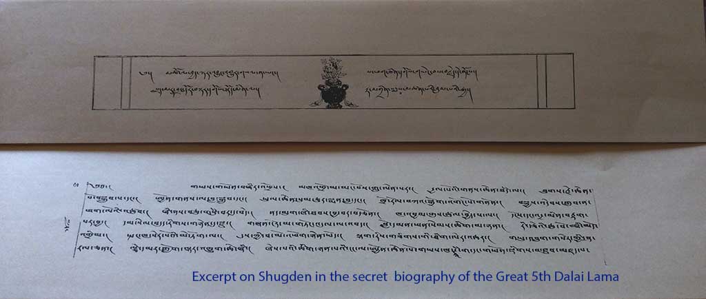 Excerpt on Shugden in the biography of the Great 5th Dalai Lama