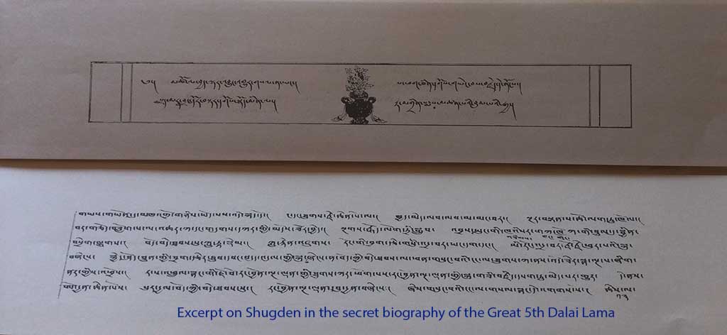 Excerpt on Shugden in the biography of the Great 5th Dalai Lama