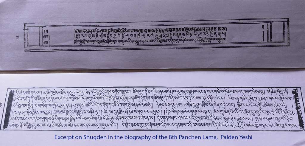 Excerpt on Shugden in the biography of the 8th Panchen Lama, Palden Yeshi