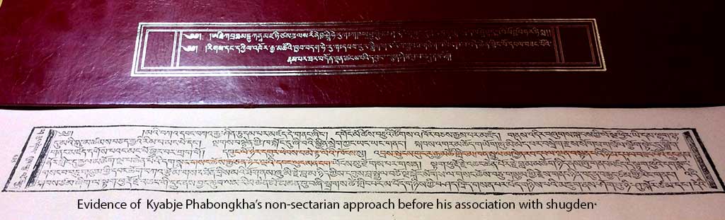 Evidence of Kyabje Phabongkha’s non-sectarian approach before his association with Shugden