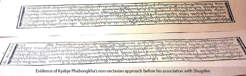Evidence of Kyabje Phabongkha’s non-sectarian approach before his association with Shugden